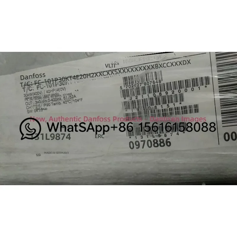 Original Danfoss Inverter FC-101P30KT4E20H2XXC 131L9874 New VFD Variable Frequency Drive AC Motor Speed Controller Industrial