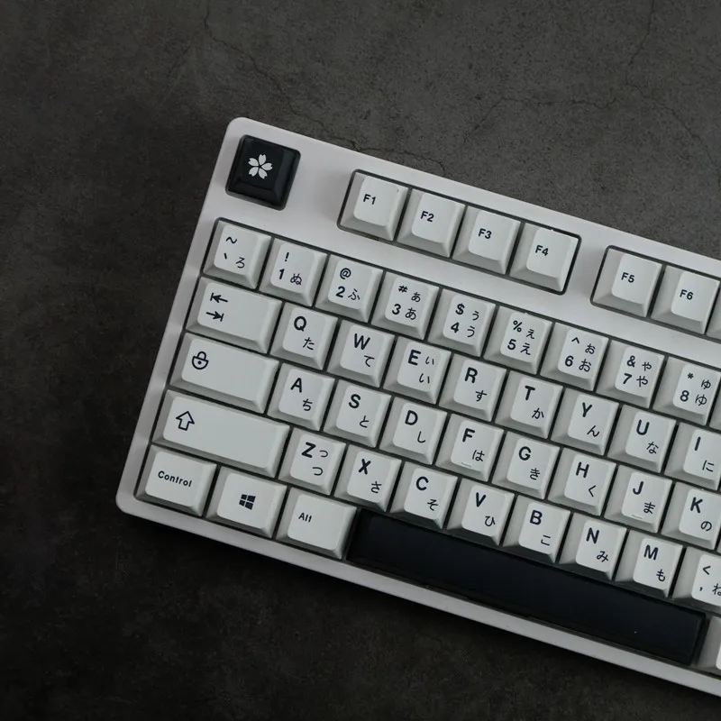 Minimalist White Black Style PBT keycaps For Mechanical keyboard Mx Switch Cherry Profile keycap Japanese keycap Custom GK61