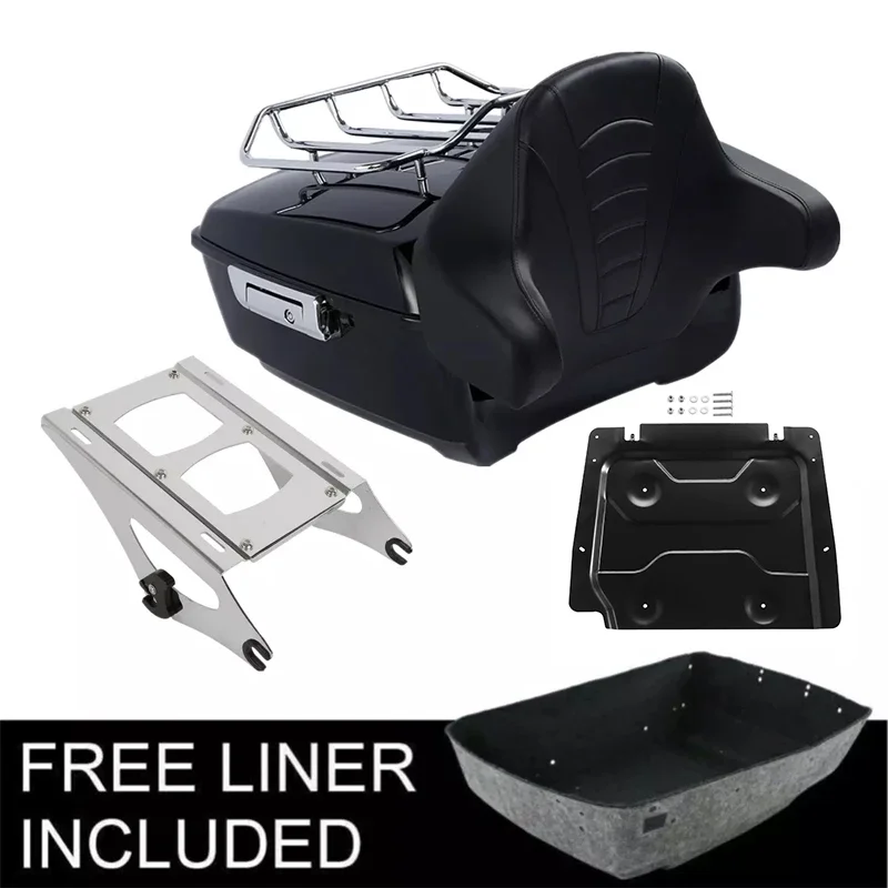 Motorcycle King Trunk Pad Plate Mount Rack For Harley Touring Road Glide Street Glide 2014-2025