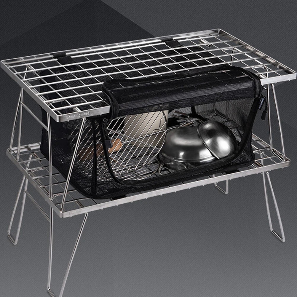 

Outdoor Camping Tableware Storage Bag Fiber Cotton Collapsible Cookware Mesh Bags Cutlery Organizer Portable Picnic Dinner
