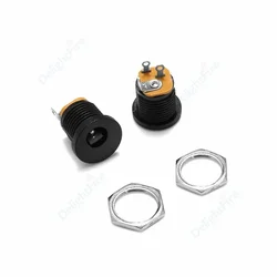 5.5x2.1mm DC Power Supply Connector Female Panel Mount Jack Socket 2 Terminal Types 5.5x2.5mm Barrel Connector Plug Adapter