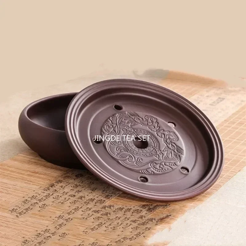Yixing Purple sand Tea Set Purple sand Tea Tray Teapot 8-piece Tea Suit Chinese Tea Ceremony Business Affairs Gift
