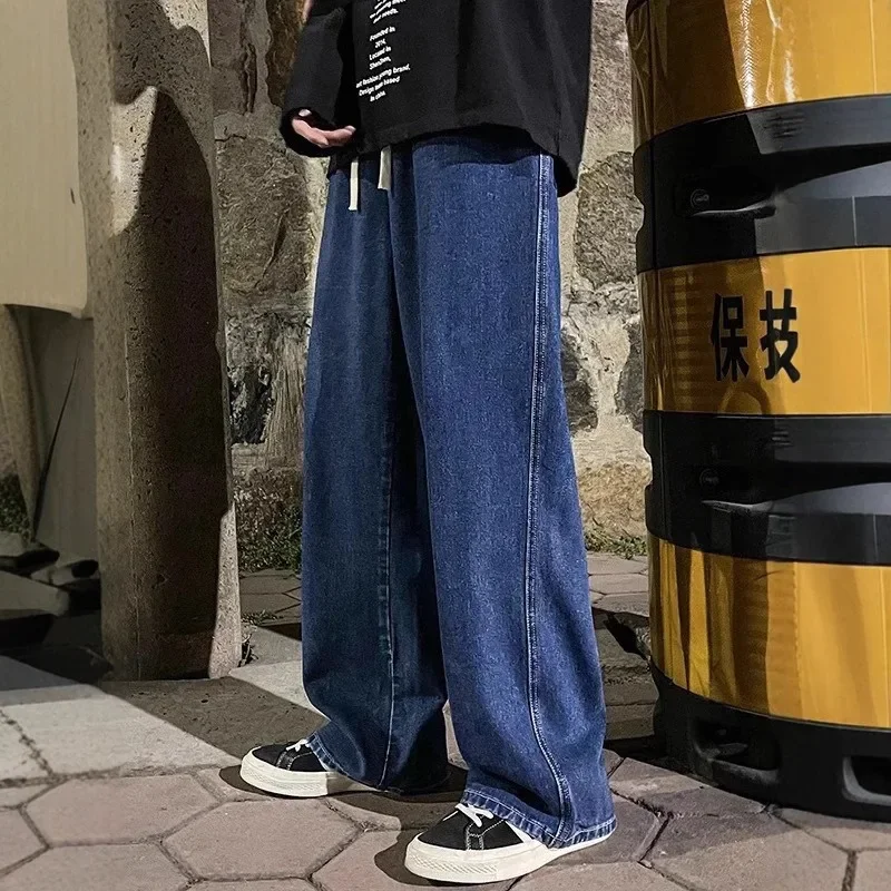 Jean décontracté pour hommes, ample, droit, confortable, pantalon de rue, tendance, Style américain, printemps automne