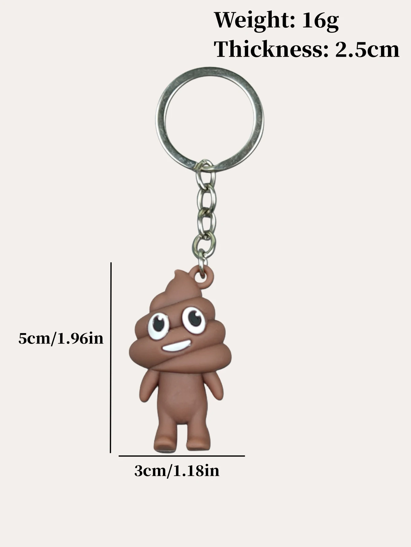 Symplectic Cute Creative Spoof Poop Keychain Personality Toilet Key Ring Evil Fun Gift Poop Car Bags Pendant Decompression Toy