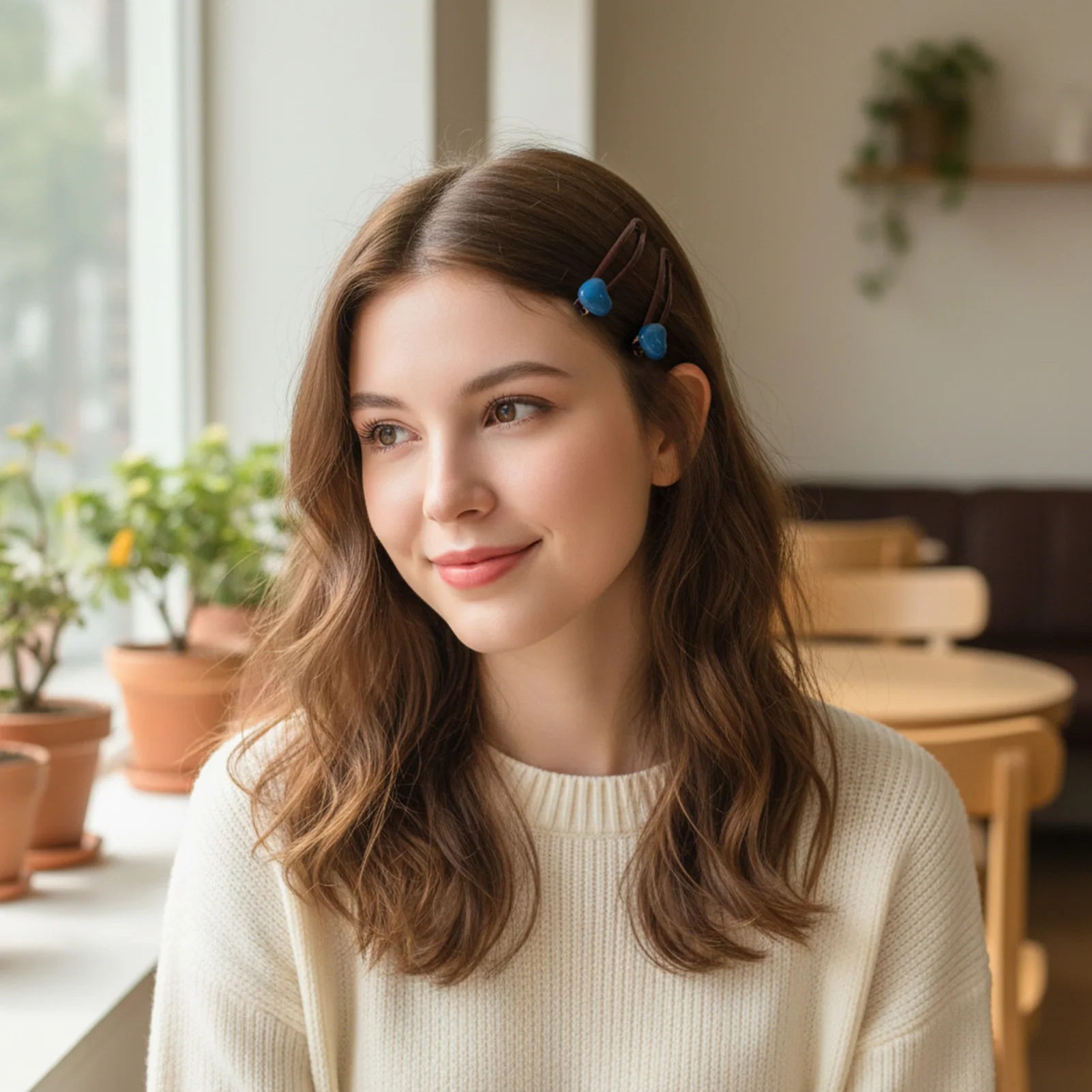 2 Stück Süße Mädchen-Haarspangen, Koreanische Mode-Haarklammern, Herzförmige Snap-Clips, Haarkrallen für Frauen, Haaraccessoires – Detail 4
