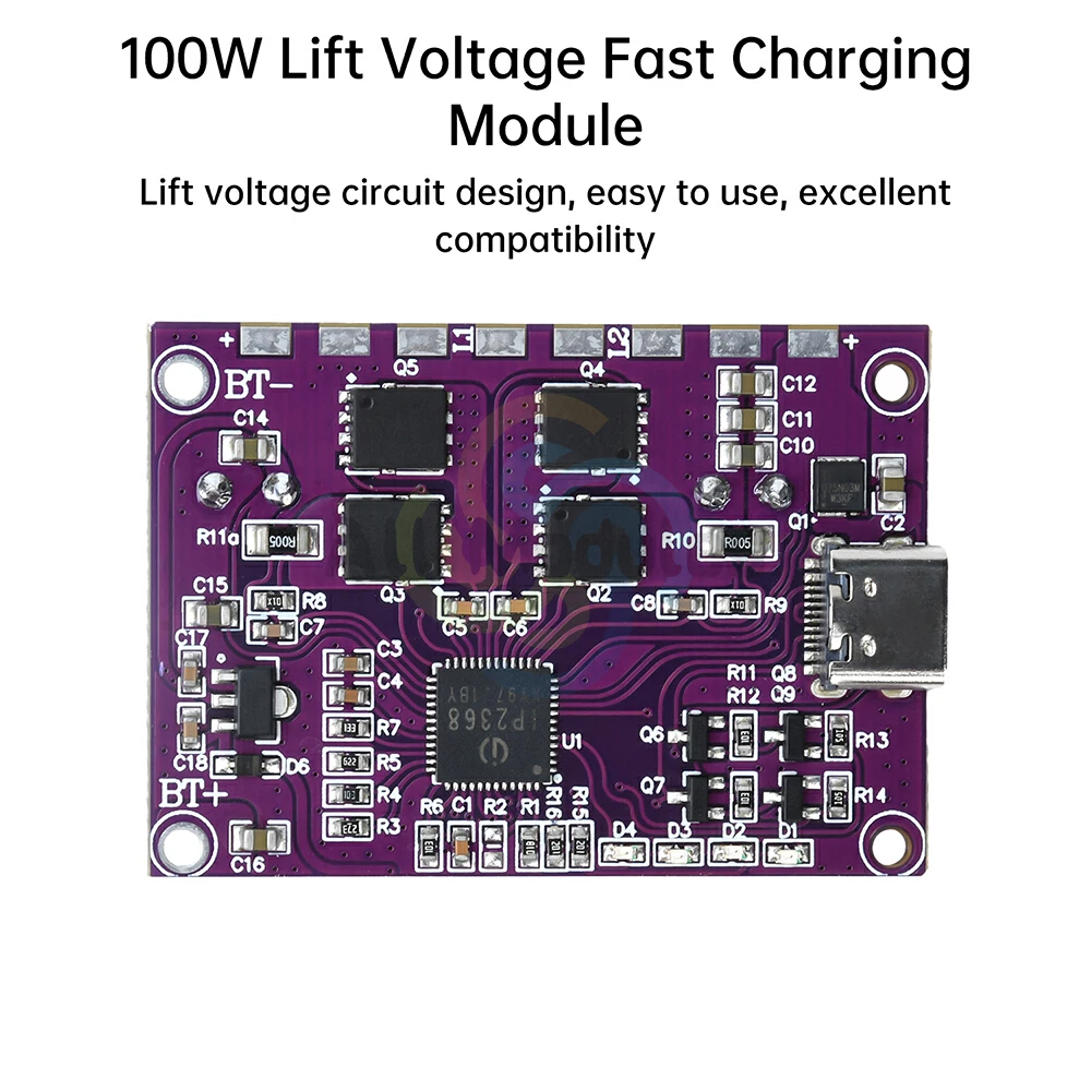 

IP2368 Bidirectional 100w Fast Charging Module Type-C Lithium Battery High-Power Fast Charging Board