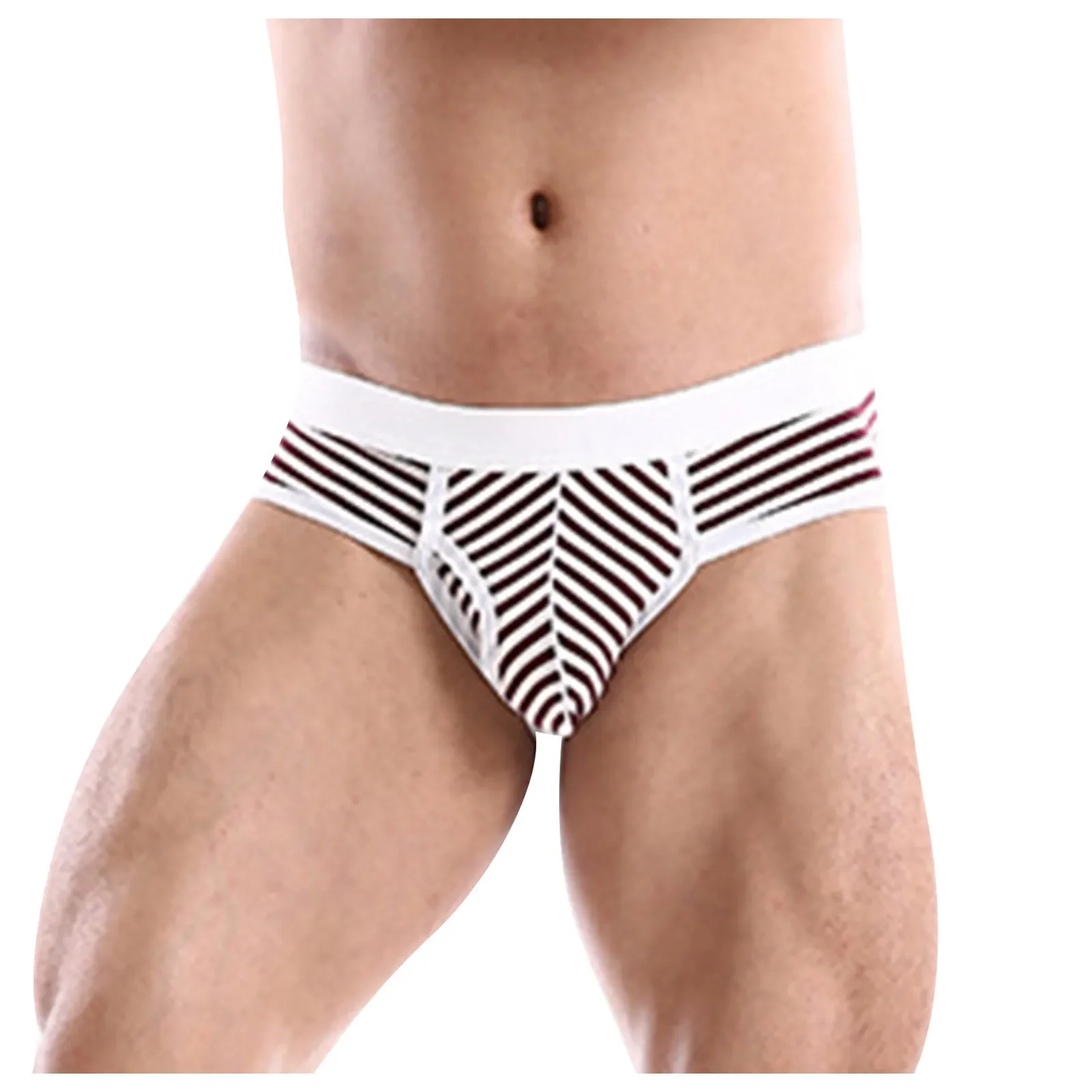 

Мужские трусы-брифы с U-образным вырезом, сексуальные, с низкой посадкой, полосатые, хлопковые, тонкие, дышащие, комфортные, спортивные, танга