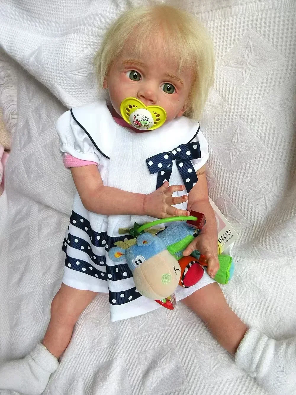 DLS مخصص محدود العرض 25 بوصة تولد من جديد الطفل فريتزي مع الشعر الجذور يدويا الانتهاء بالفعل مع فستان مختلف