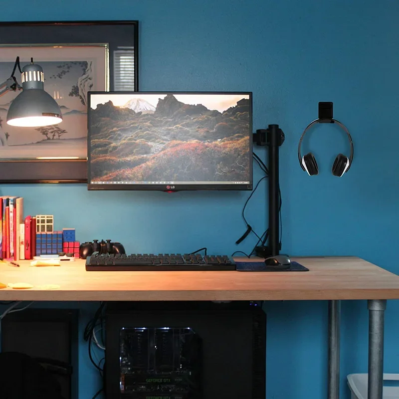 العالمي L شكل سماعة حامل جدار جبل بسيط هوك سماعة الكمبيوتر حامل سماعة الاكريليك عرض حامل