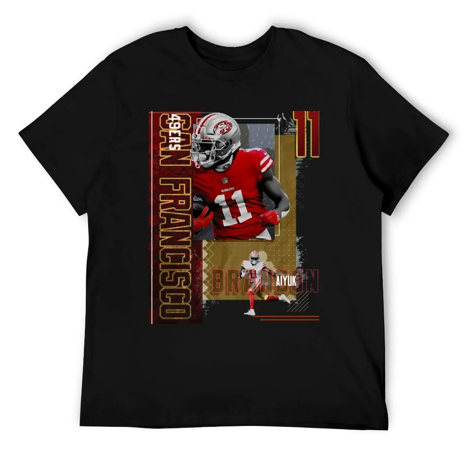 

Brandon sport Aiyuk Football Paper 49ers 2 T-Shirt man t shirt cotton anime t shirts oversize T-Shirt
