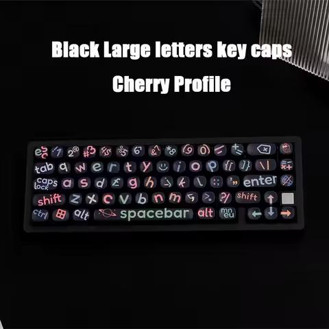 Black Large letters key caps Cherry Profile Keycaps Sublimation PBT Keycaps for Mechanical Keyboard Custom Personalize Keycap