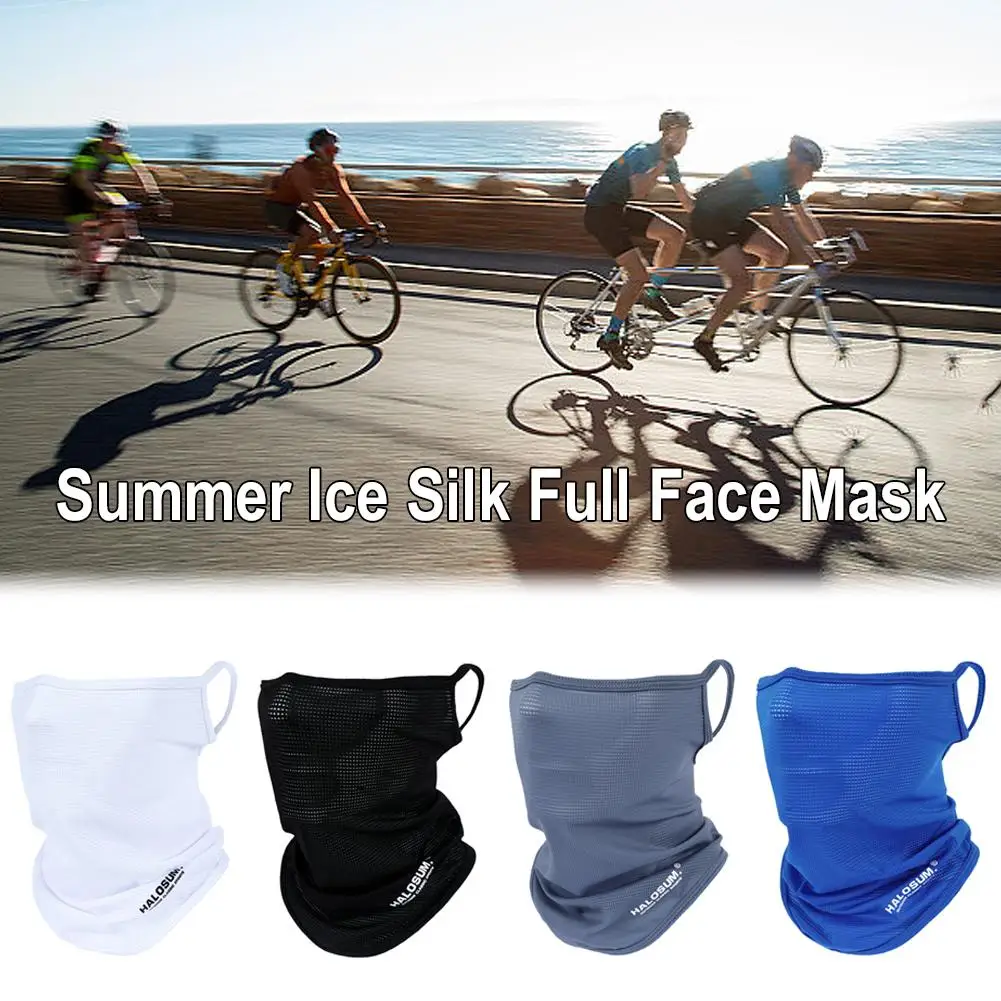 Face Mask Balaclava Breathable Summer Ice Silk Sun UV Protection Outdoor Sport Windproof Scarf Neck Gaiter For Hiking Cycli Y2T2