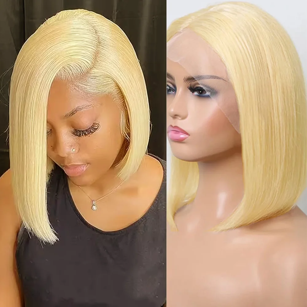 

Короткий прямой парик Боб Парики из натуральных волос Блондинка 613 HD Парики из натуральных волос на кружеве 13x4 Парик из натуральных волос на кружеве для женщин