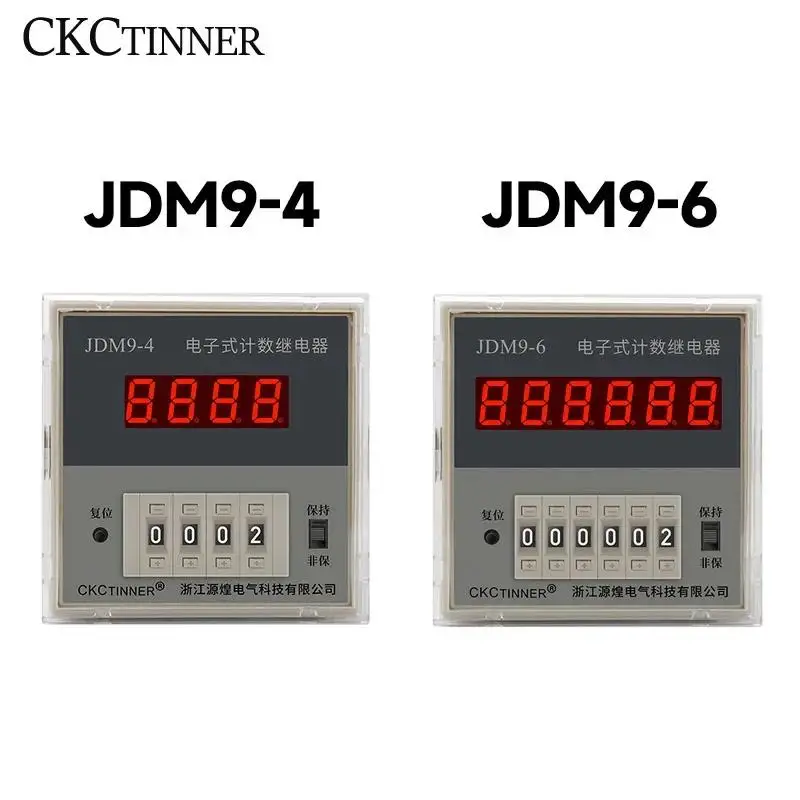 JDM9-4 JDM9-6 4/6-digit Digital Counter Relay Accumulation Power AC220V Sensor AC380V PNP Memory DC24V Outage Reset