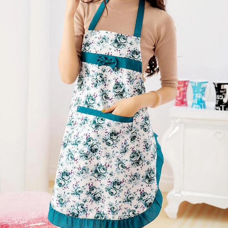 1PCS Adjustable Lace Apron With Pockets Waterproof Cooking Kitchen Aprons for Women Men Chef Bib Apron Kitchen Accessories