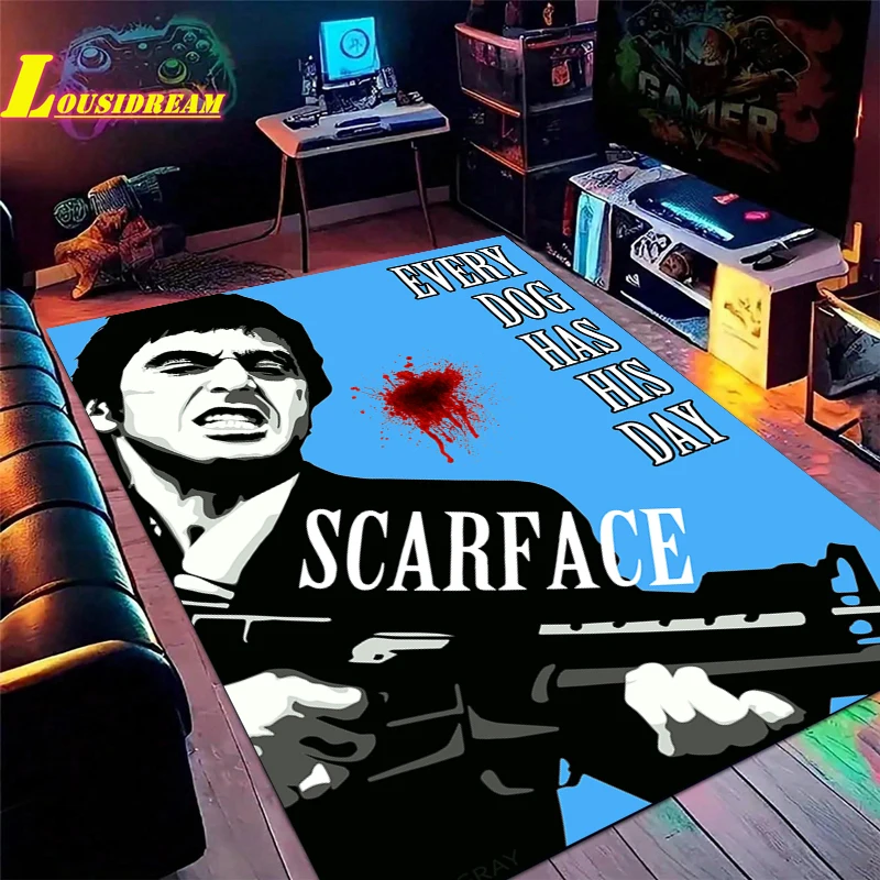 scarface pattern large area carpet living room bedroom sofa door mat outdoor picnic children's game crawling non-slip floor mat