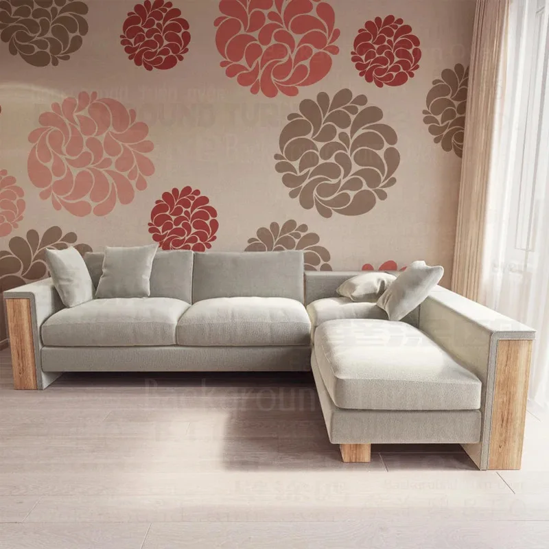 

Трафарет для рисования настенного декора 31 см - 73 см Декоративный декор в пасторальном стиле Пластырь Многоразовый шаблон Мебель для рисования цветов