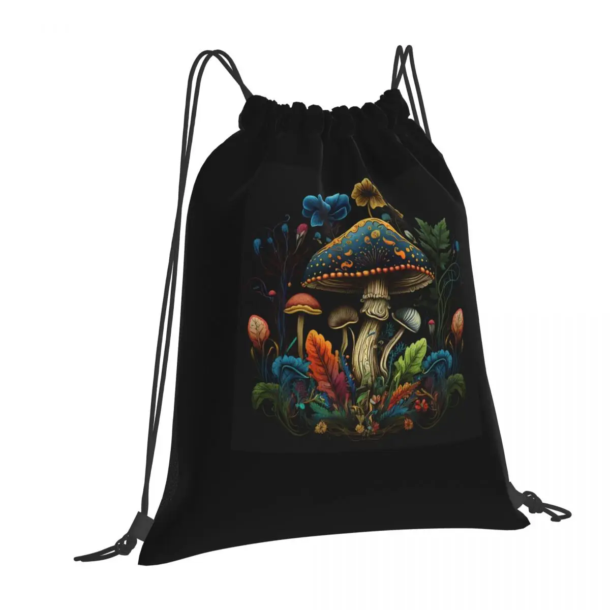 Shroom Dark Trippy Mushroom Backpacks Casual Drawstring Bags Sports Bag Book Bags for Man Woman Students
