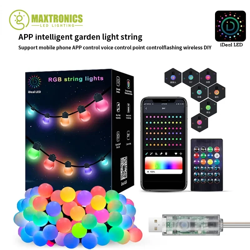 

Умная Светодиодная лента RGB, цветная LED полоска с дистанционным управлением через приложение и Bluetooth, Мерцающая Звездная гирлянда