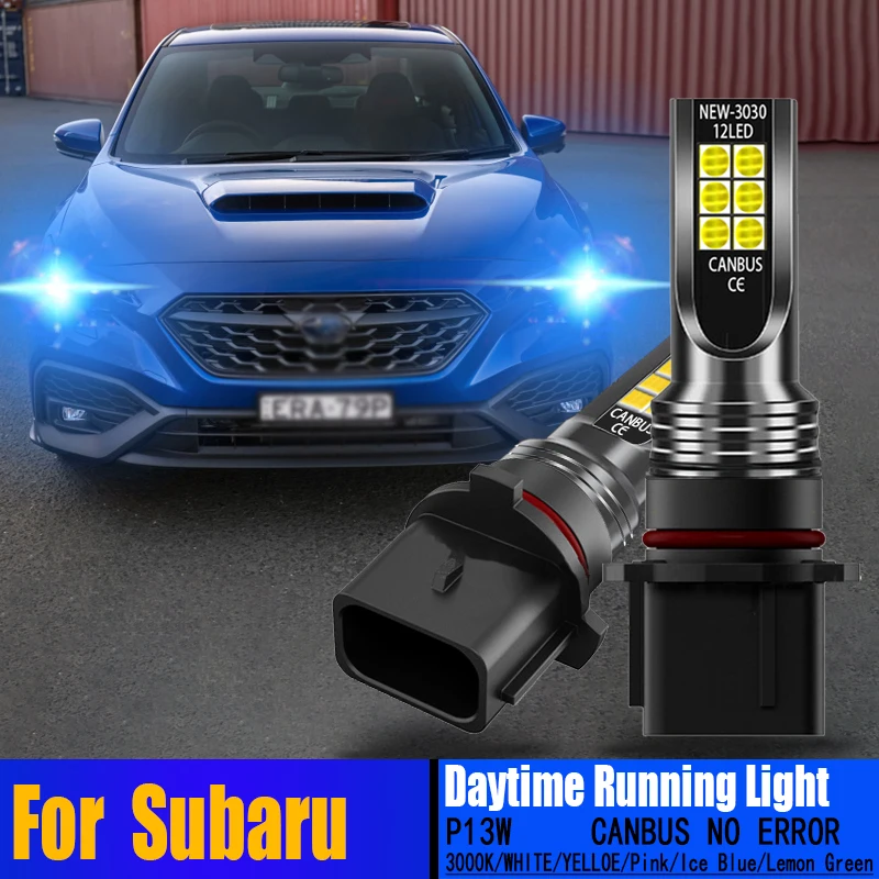 2pcs P13W Canbus No  Error LED Day Lamp Daytime Running Light Bulbs DRL For Subaru Forester Impreza Legacy Levorg Outback WRX XV