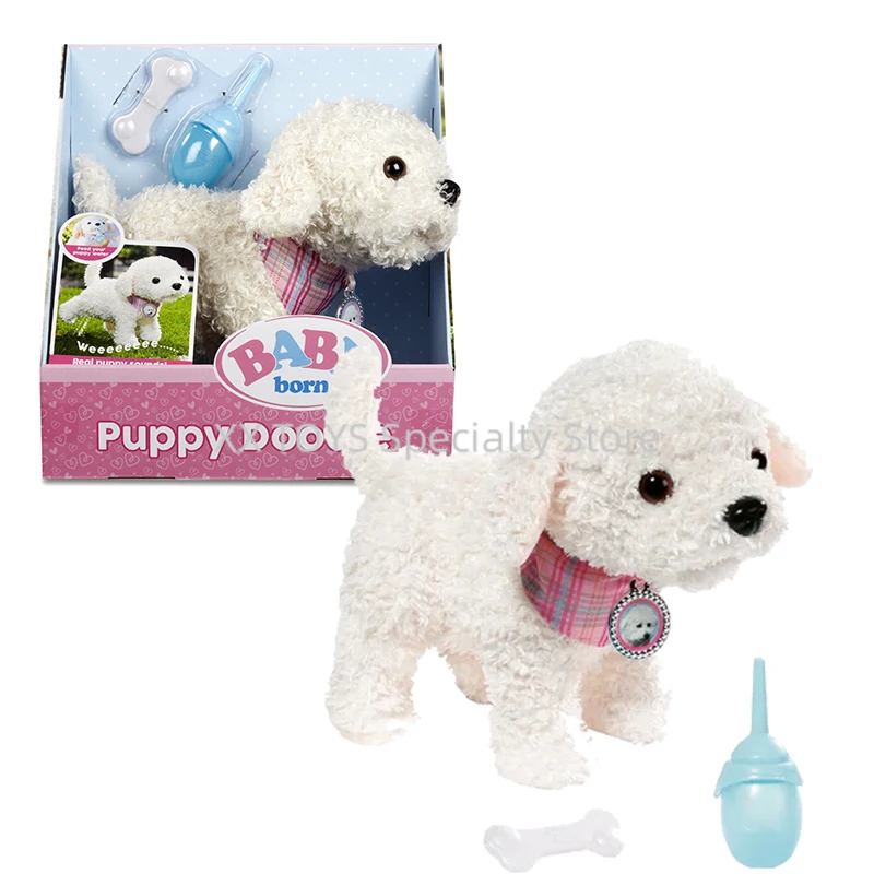 ตุ๊กตาสัตว์เลี้ยงแบบอินเทอร์แอคทีฟ Zapf Baby Born Puppy Doodle ที่ดื่มน้ำ ปัสสาวะ เกียบกัดก้อนกระดูก ของเล่นสัตว์เลี้ยงอิเล็กทรอนิกส์พร้อมเสียงเอฟเฟกต์