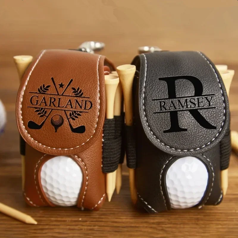 2-Pack (Random Colors) Japanese& Korean-Style Outdoor Mini Golf Ball Storage Pouch: Portable Leather Waist-Worn Golf Ball Pouch
