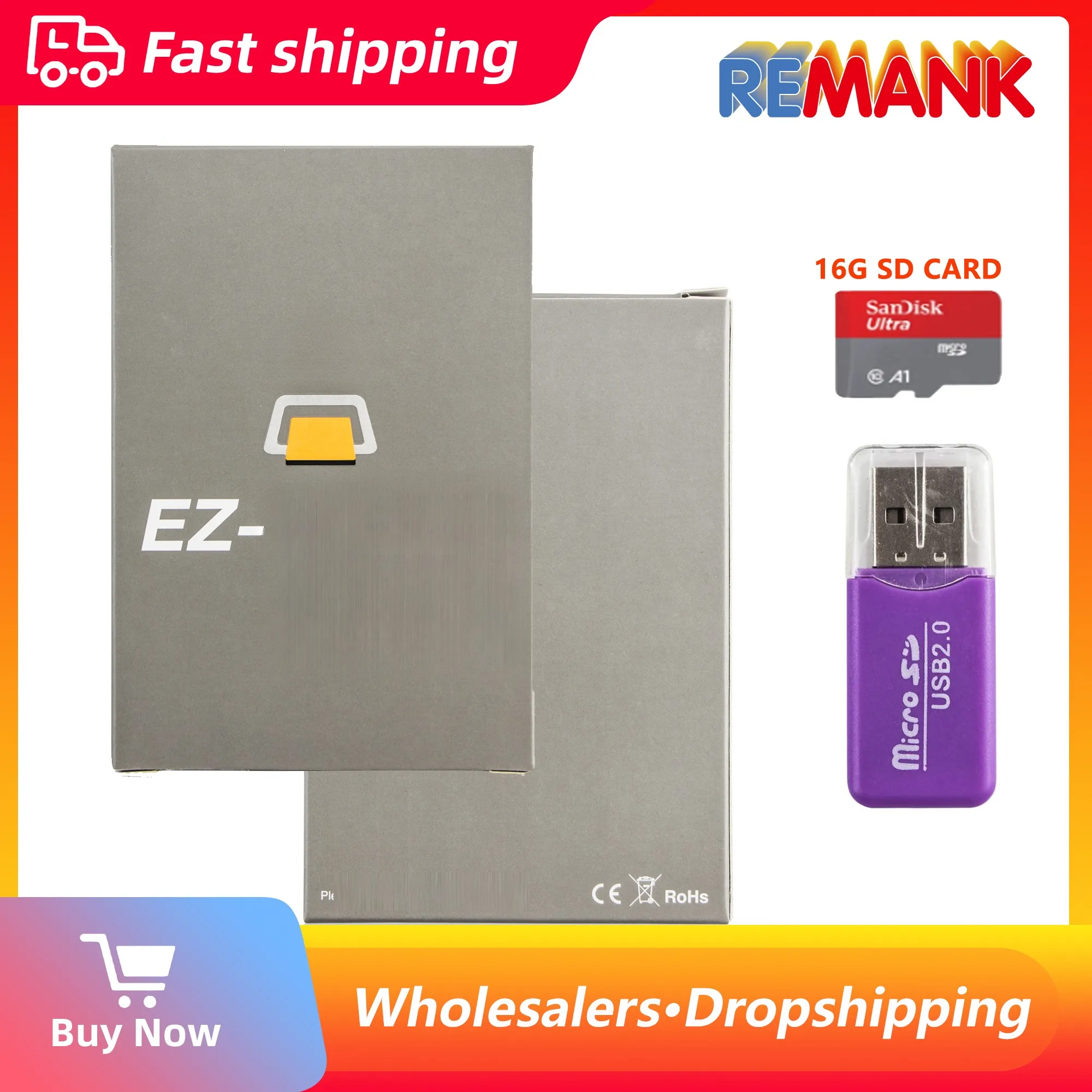 REMANK EZ Junior Set Gaming Accesories Game Gamer with Real Time Clock 16GB Micro SD Card Reader Cartridge Video Console Shell