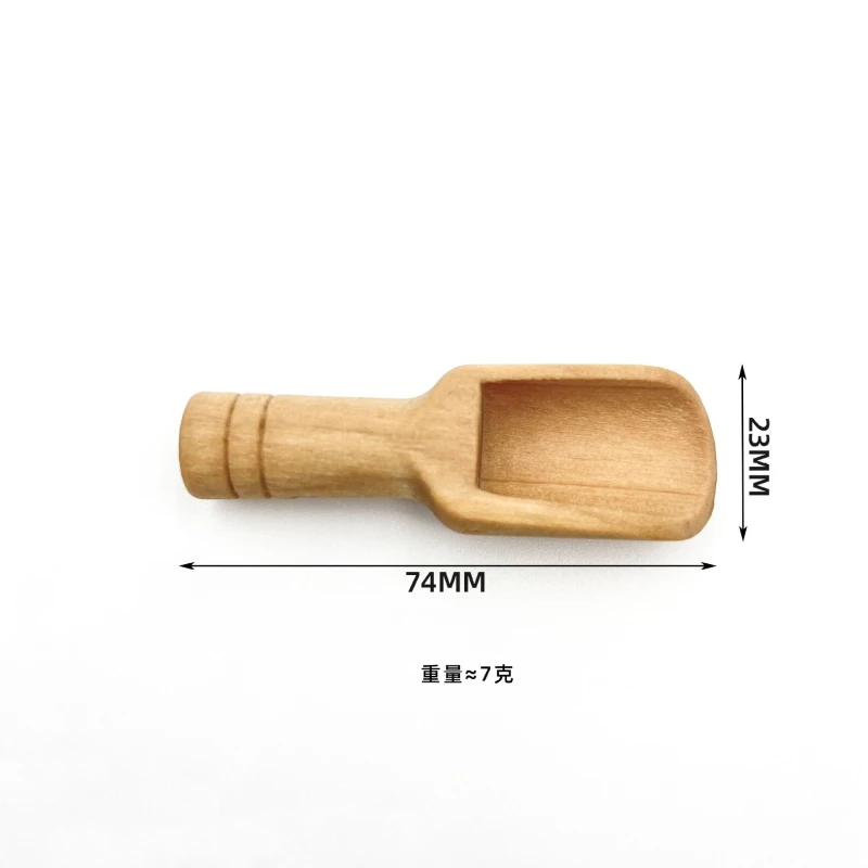 10pcs Coffee Tea Mini Sugar Spoon Wooden Round Handle Scoop Teaspoon Small Salt Shovel Milk Powder Scoops Wood Condiment Spoons