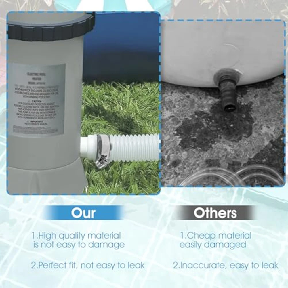 For Efficient Cleaning Hose Adapter Set Rust-proof Clamps Built For Tough Conditions Compatible With Pool Pumps