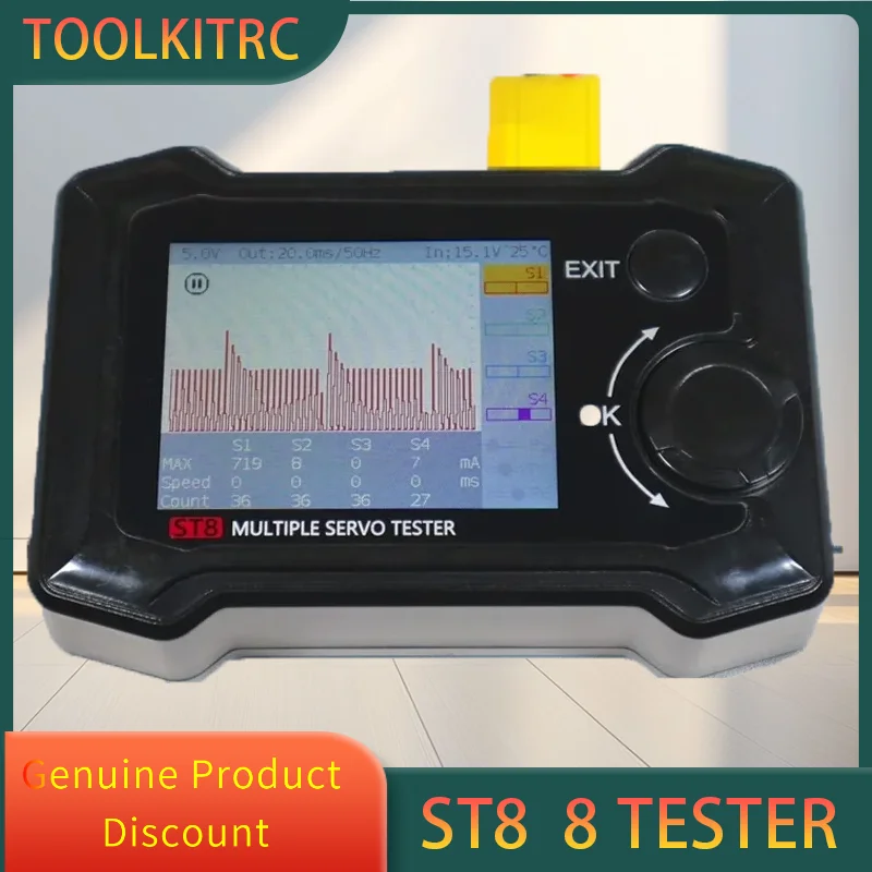 

ToolkitRC ST8 8CH 100W 8-Channel Servo Integrated Tester 4 Interface Signal Tester