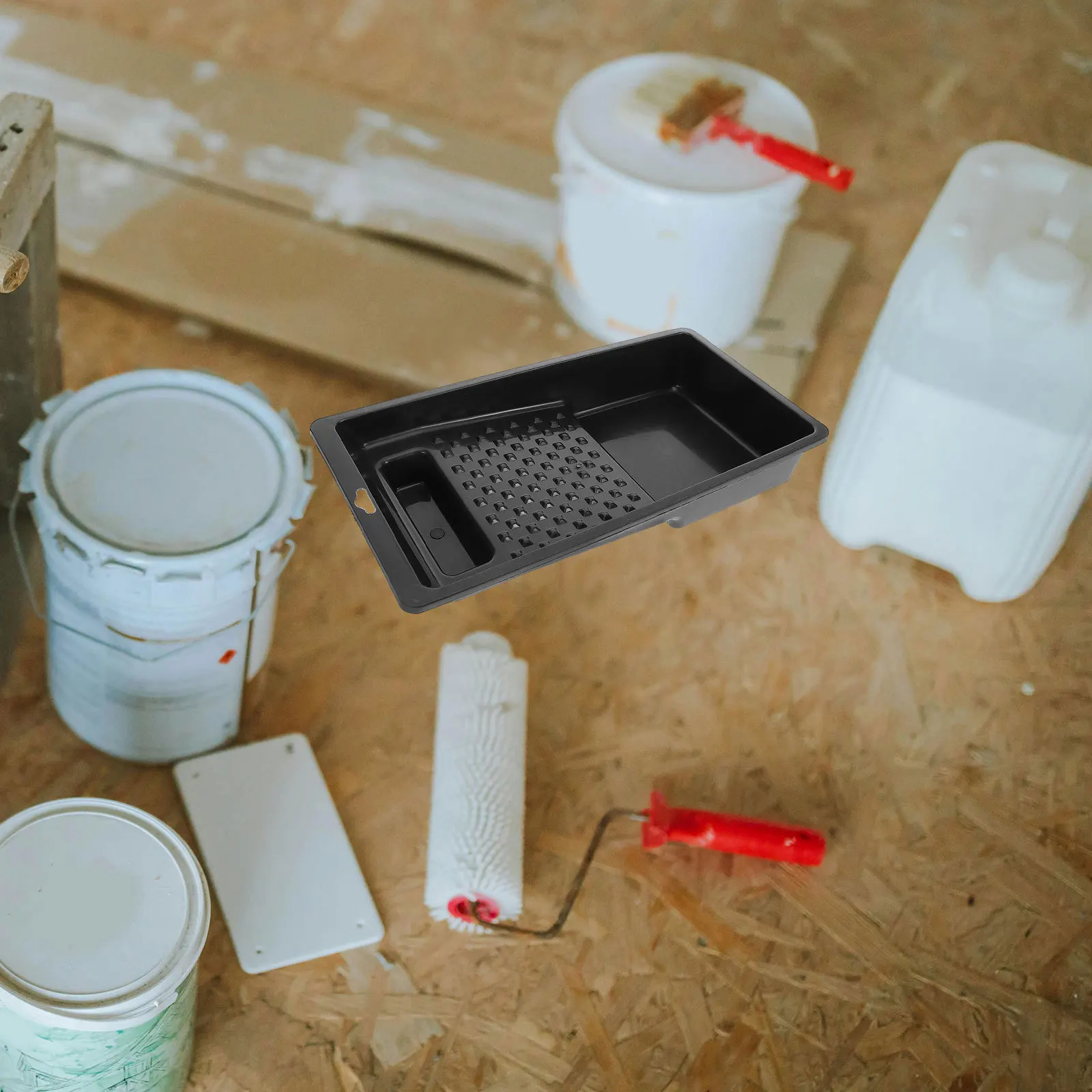 

Plastic Paint Tray Large Capacity Smooth Edges Easy Clean Reusable for Painting and Coating Paint Roller Tray Plastic Trays