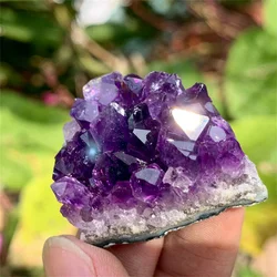 Pierres naturelles améthystes violets et roses, amas de cristaux, Druzy, géode, roche minérale, guérison, Point de cristal, artisanat