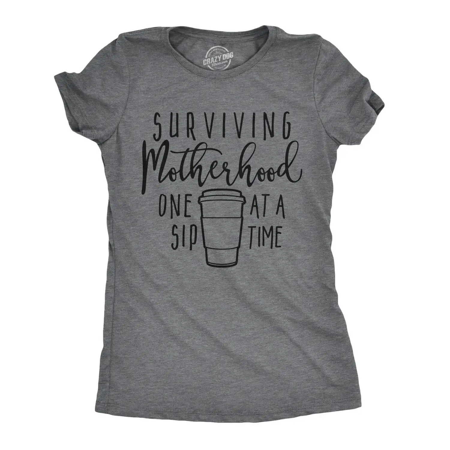 Funny Mom T Shirt Cute Sayings Coffee Mum With Kids For Stressed Surviving Motherhood One Sip