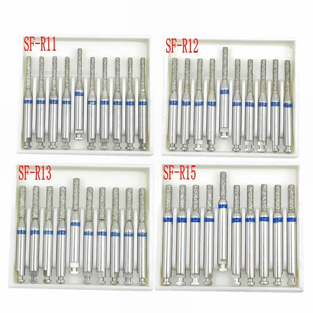 10Pcs Low Speed Dental Diamond Burs For RA 2.35mm Shank Handpiece Polisher Dental RA Diamond Burs