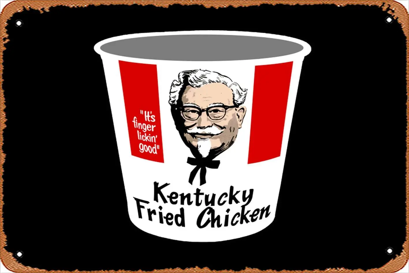 Retro Tin Sign KFC Bucket Vintage Funny Novelty Metal Signs Man Cave Humorous Signs Movies Music Bar Art Poster Retro Print Wall