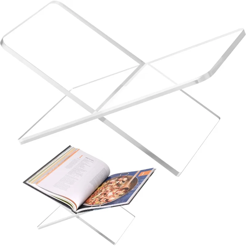 Acryl X-förmiger Buchhalter-Ständer für Kochbücher, Rezepte, Menüs, Bilderbücher - Präsentationsständer zum Lesen von Büchern