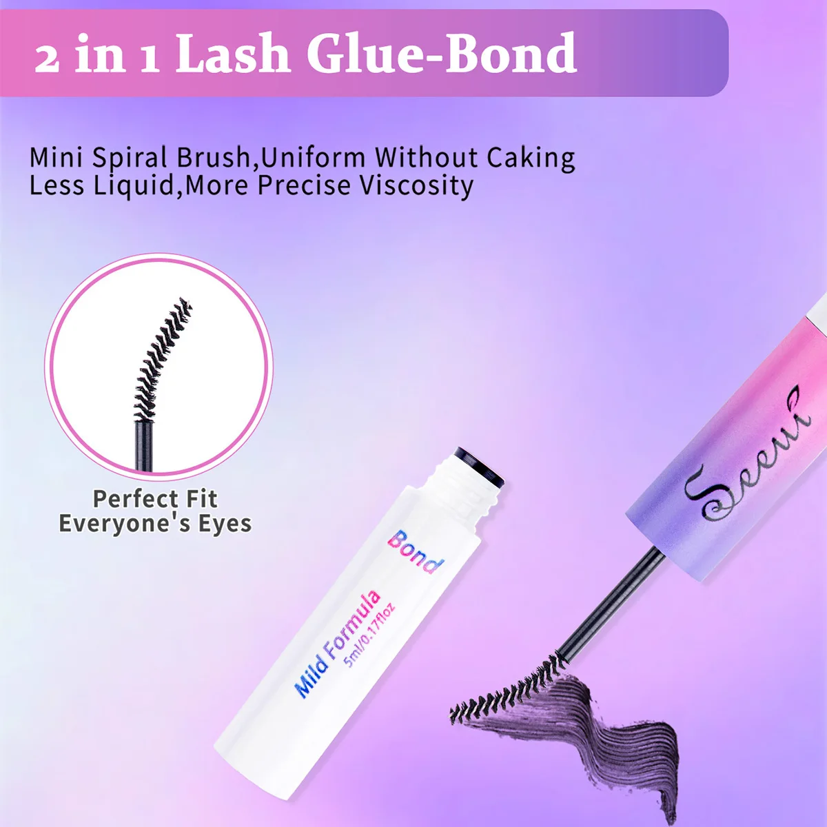 SEEUI Wimpern-Cluster-Set, DIY Wimpernverlängerungs-Set, dicke 3D-Wimpern mit Wimpernkleber und Versiegelung sowie Wimpernpinzette für Make-up – Detail 7