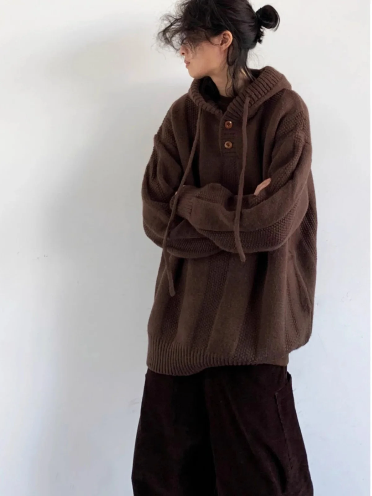 

Осенне-зимняя японская ретро-толстовка Melerd: повседневный универсальный вязаный свитер свободного кроя для молодежи