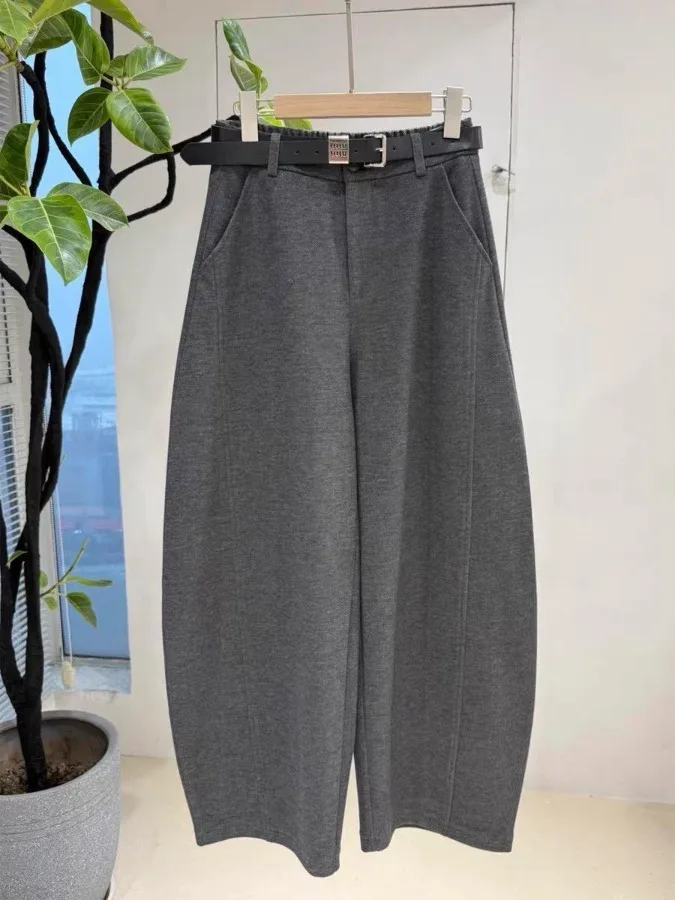 Faionable عارضة الحريم السراويل النسائية على Sle دعوى السراويل الشتاء تصميم جديد فضفاض التخسيس الدافئة مرونة الخصر عالية الخصر #1