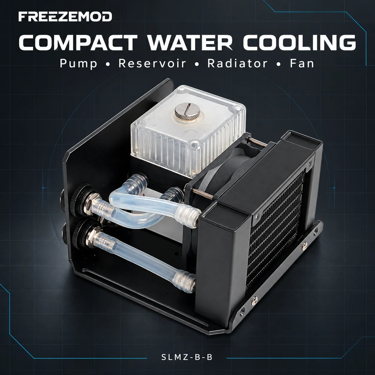 FREEZEMOD Industrial Water Cooling Module Is Equipped with 80mm Aluminum Heat Sink 450L/H 3m Head 80mm Fan SLMZ-B-B