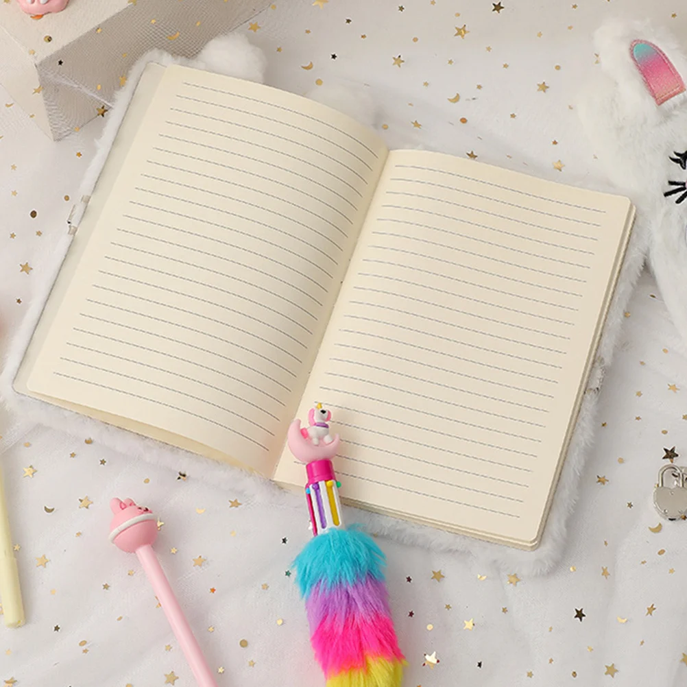 Cartoon Journal Book Pocket Notebook Small Notebooks Handbook Plush Secret Diary Purple Notepad Travel