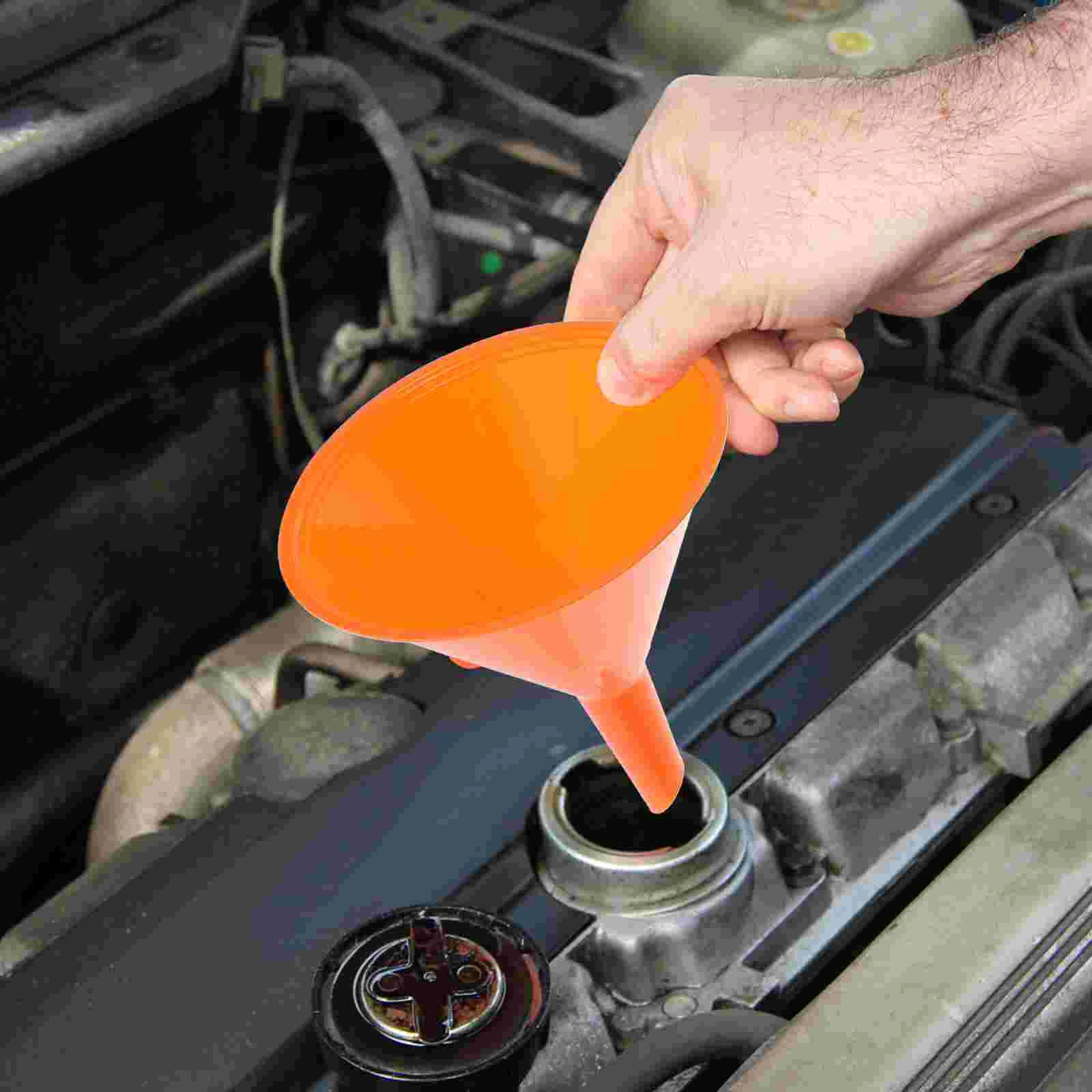 4pcs 4-Sizes Wide-Mouth Bright Orange Plastic Funnel Set for Car Oil / Gas / Fluids Funnel for car oil