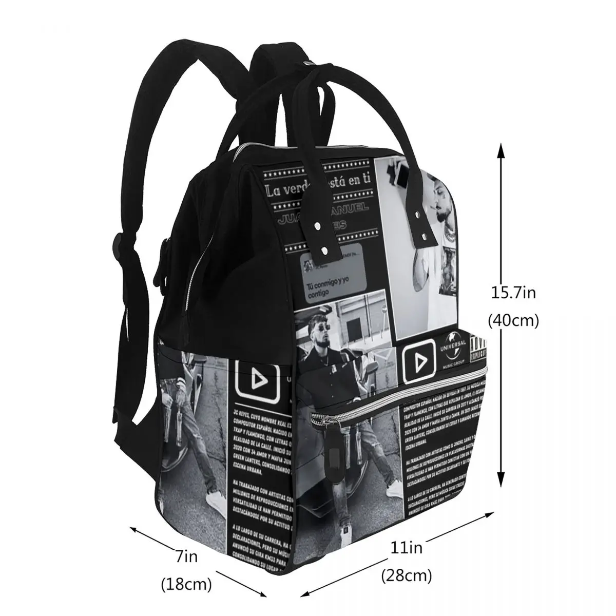 Rapper Jc Reyes Album Tour Graphic Student Backpack School Bag Hiking Travel Daypack for Men Women Bookbag Shoulder Bags