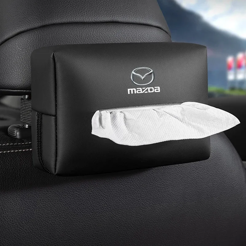 Leather Car Inner Tissue Box Seat Back Storge Bag for Mazda 3 6 RX8 RX7 MX3 Axela Atenza MX5 CX9 CX3 CX5 CX7 323 626 SKYACTIV