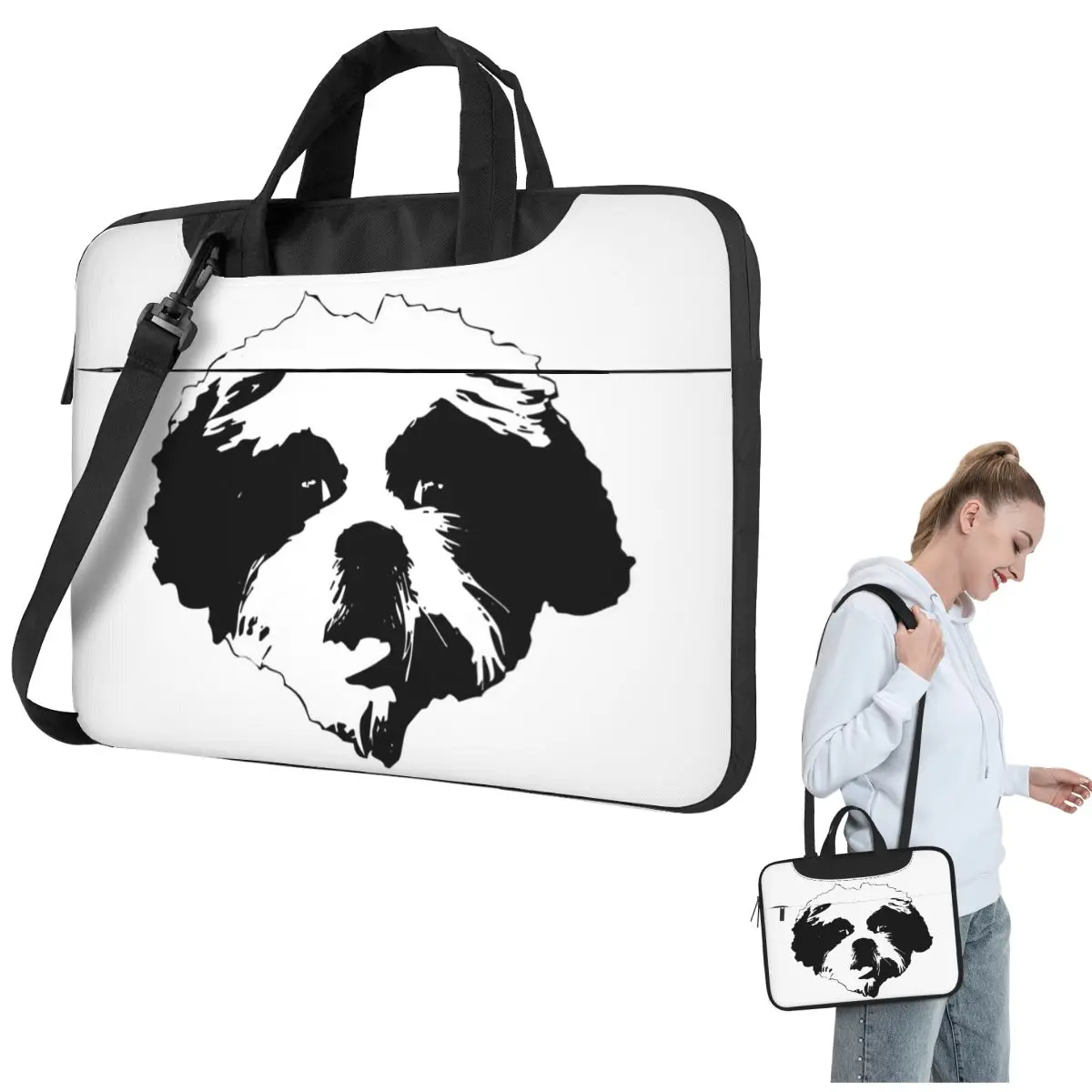 

Сумка для ноутбука Shih Tzu Dog, противоударный чехол, сумка для компьютера 13, 14, 15,6 дюймов, сумка через плечо для ноутбука Macbook Pro Air