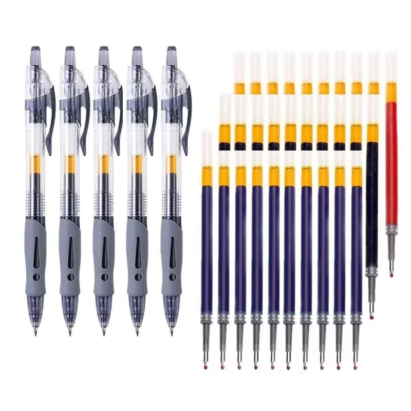 

13/30 PCS Retractable Gel Pens Set Black/Blue/Red Pens 0.5mm Ballpoint Pen Students Writing Stationery School Office Suppliesl