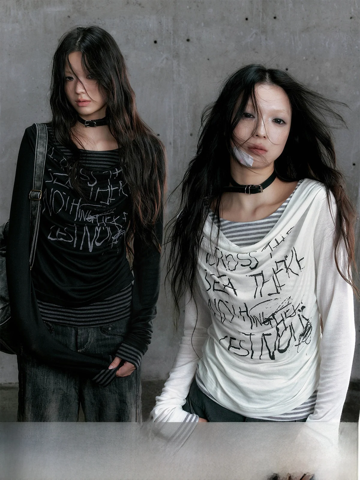 

CestNous Street Sle fiti вязаный длинный све с принтом, двухсекционный многослойный топ в полоску, женский модный топ, осень 2024, осень 2024