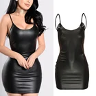 leather glossy bodycon dress