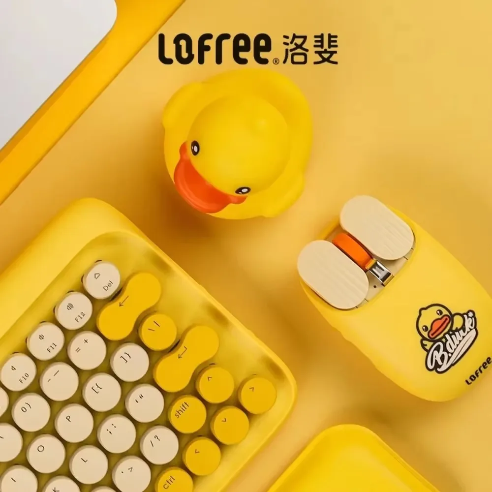 Lofree Yellow duck Wireless Bluetooth Mechanical Keyboard good-looking Office Portable Green axis keyboard Gift Hand Support