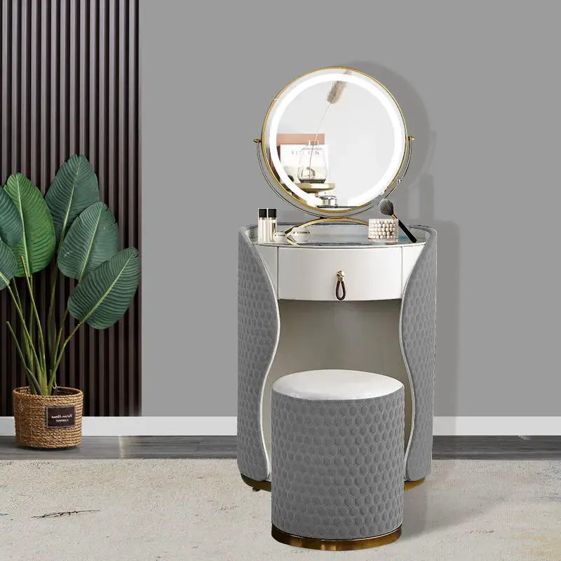 

New light luxury style small-sized dressing table, bedside table with integrated rock board, internet famous dressing table